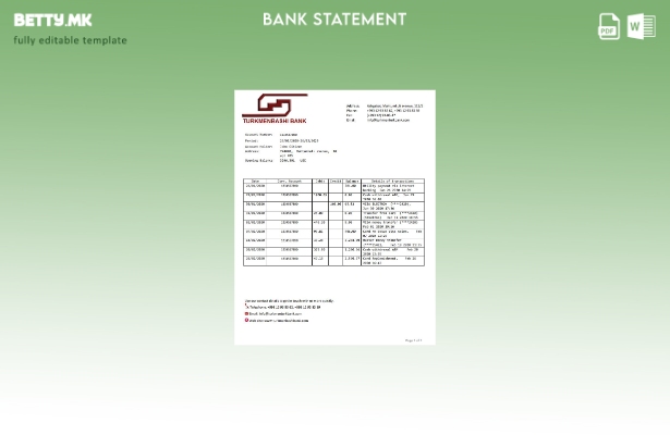 Модерен стил Туркменистан Туркменбаши шаблон за извод од банка